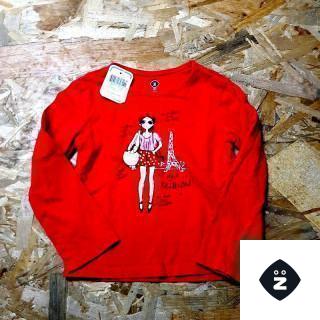 T shirt ML rouge imprimé fashion