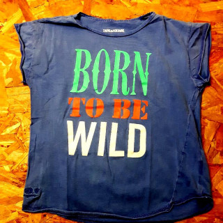 T shirt MC bleu "Born to be wild"