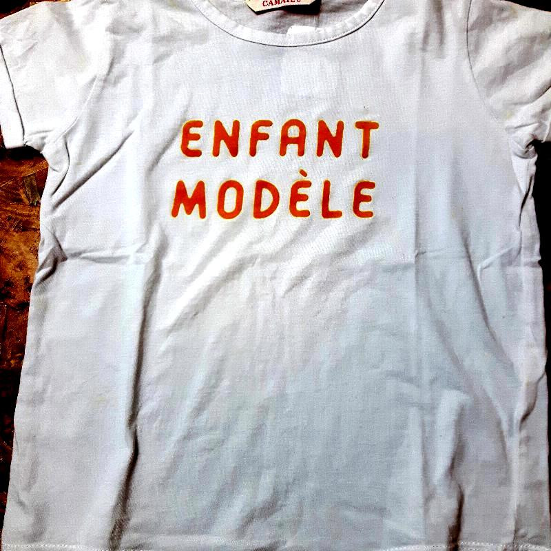 T shirt MC blanc "enfant modèle"