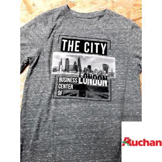 T shirt ML gris chiné "the city"