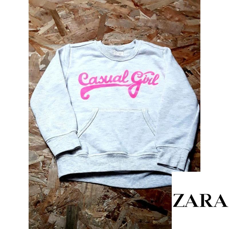 Sweat gris clair chiné "casual girl"