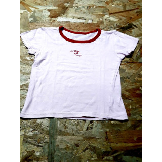 T shirt MC rose col rouge "So pretty"