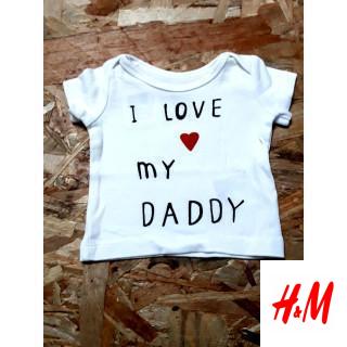 T shirt MC blanc i love my daddy 44cm