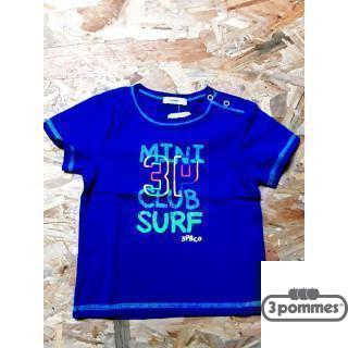 T shirt MC bleu électrique "Mini 3P club surf"