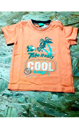 T shirt MC orange palmiers...