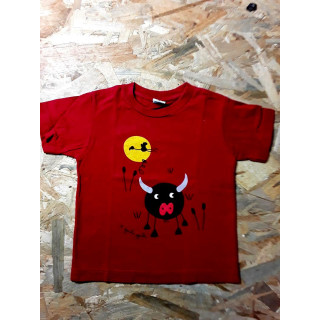 T shirt MC rouge imprimé animal