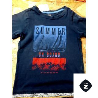 T shirt MC marine imprimé "summer on board "