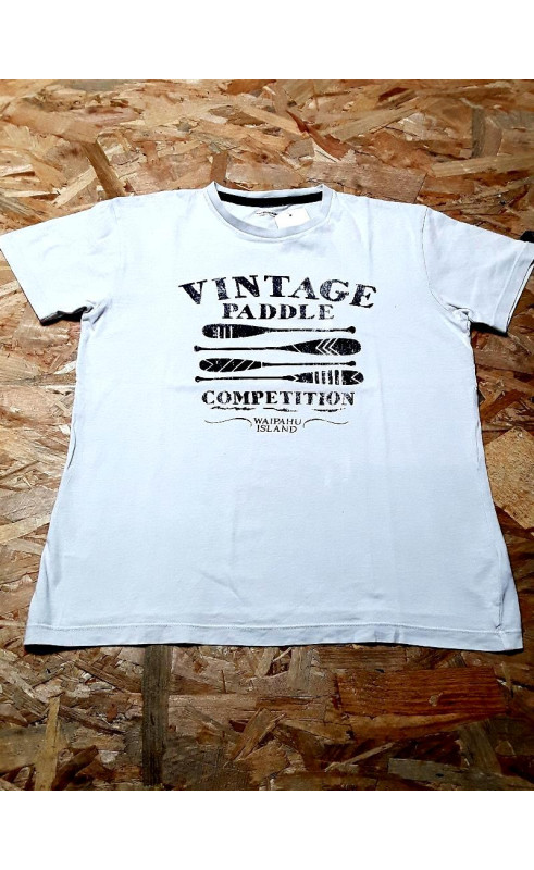 T shirt MC gris clair "Vintage paddle"