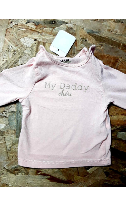 T shirt ML rose pâle " My Daddy chéri "