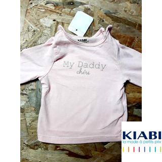 T shirt ML rose pâle " My Daddy chéri "