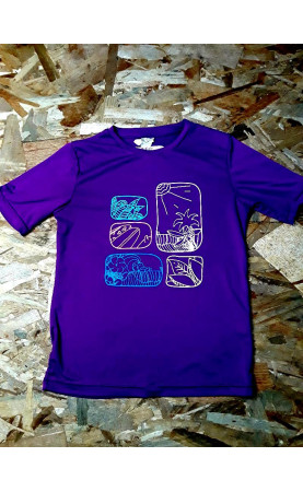T shirt MC violet imprimé...