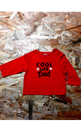 T shirt ML rouge imprimé cool like dad