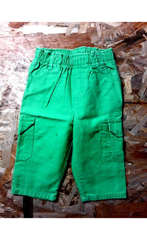Pantalon vert brodé voiture poche