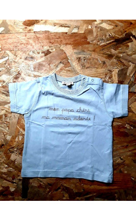 T shirt MC bleu imprimé...