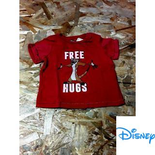 T shirt MC rouge imprimé Timon " free hugs "