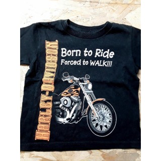 T shirt MC noir imprimé moto écriture orange " Harley Davidson "