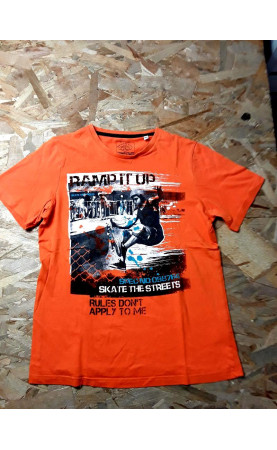 T shirt MC orange imprimé...