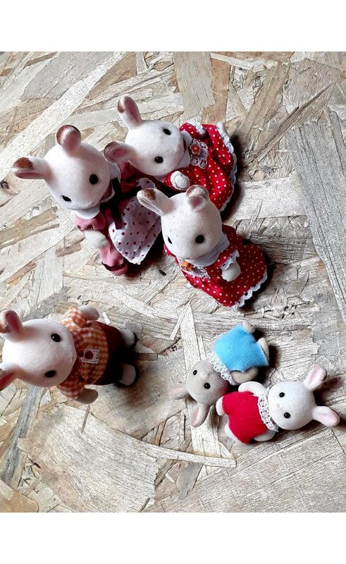 Famille lapin sylvanian (6 personnages)