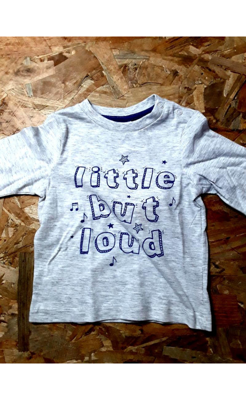 T shirt ML gris " little but loud "