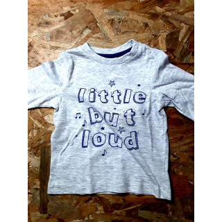 T shirt ML gris " little but loud "