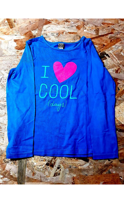 T shirt ML bleu turquoise "I cool days"
