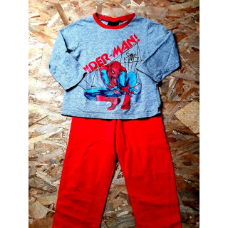 Pyjama 2 pièces spiderman rouge et gris