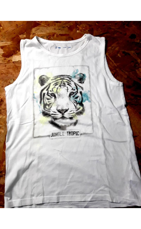 Débardeur blanc imprimé tigre