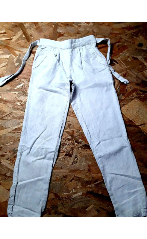 Pantalon fluide gris avec poche