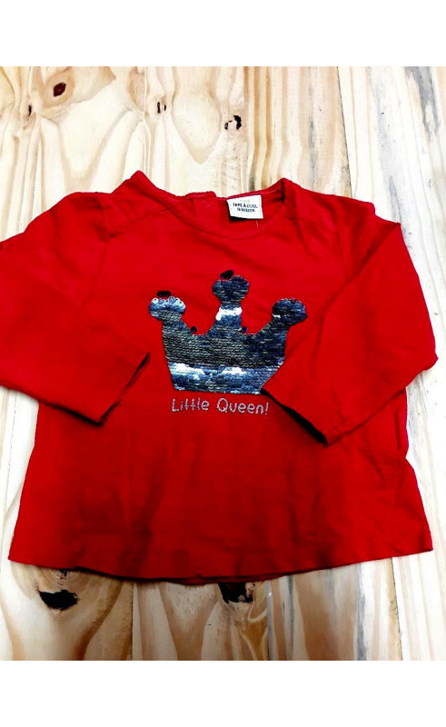 tee-shirt ML rouge avec couronne Payette