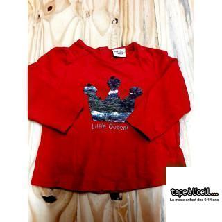 tee-shirt ML rouge avec couronne Payette
