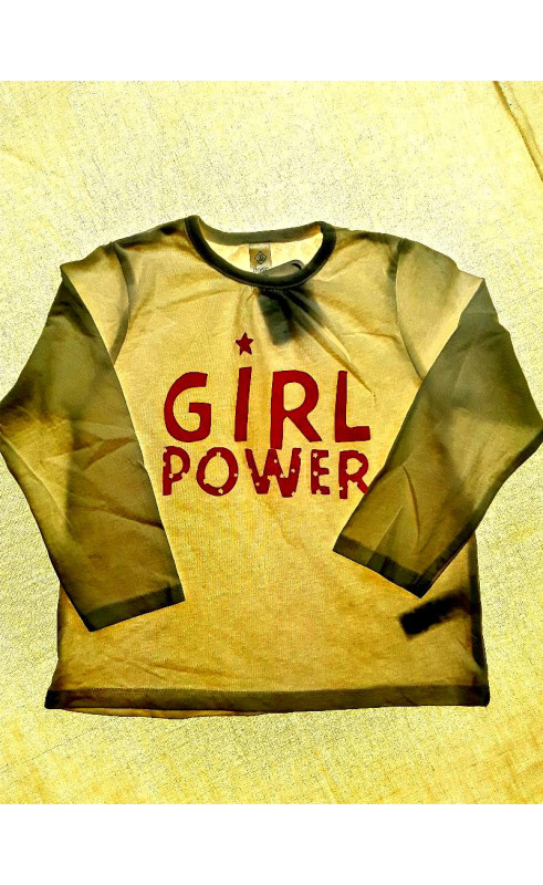tee shirt blanc ML "girl power"