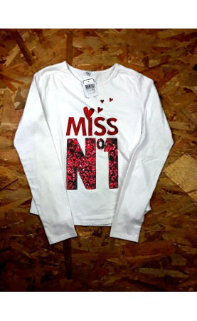 tee shirt ML blanc "miss "
