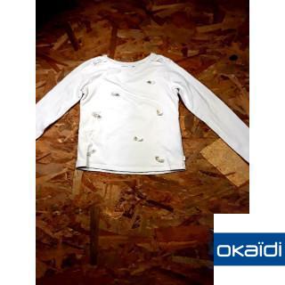 tee shirt ML blanc avec étoile filante
