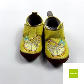 Chaussures cuir jaune citron 21