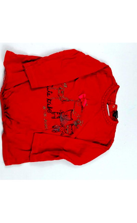 T-shirt ML rouge "cute tribe in the jungle"