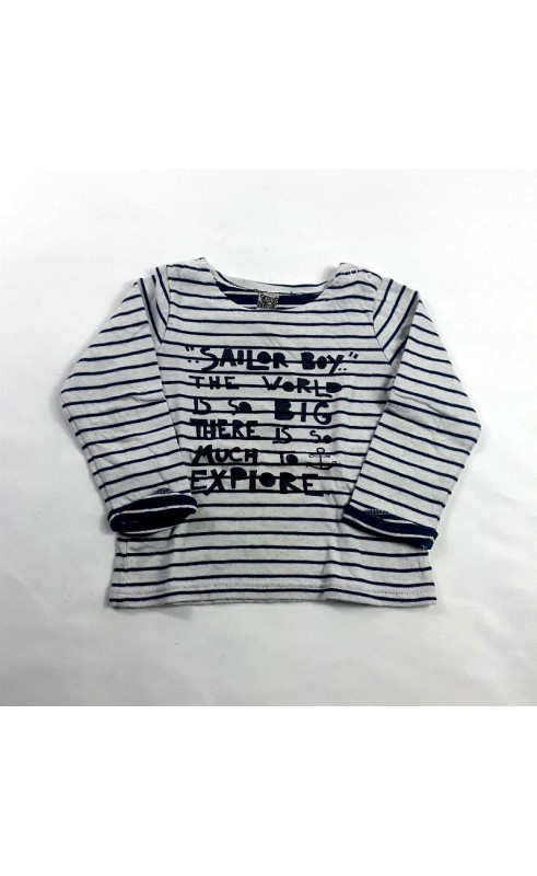 T shirt ML rayé marin&blanc "Sailor boy..."