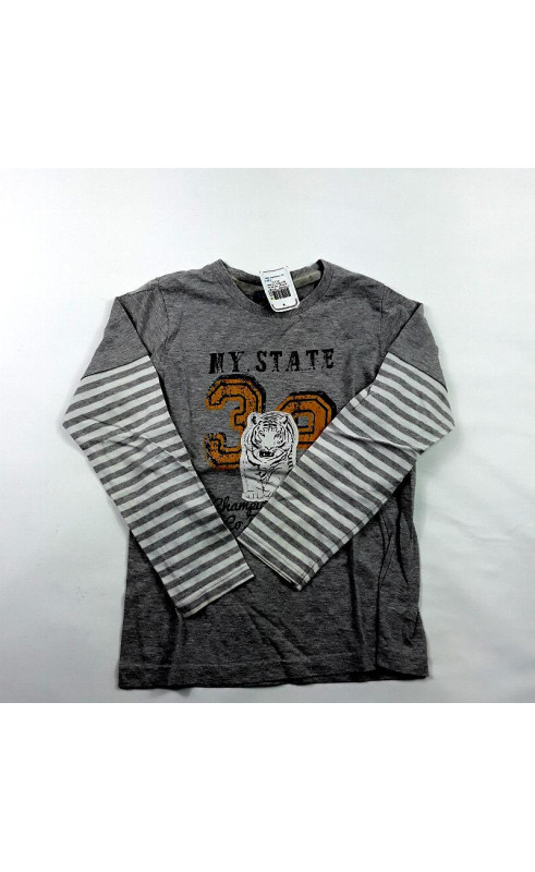 T shirt Ml gris tigre blanc "NY State 39"