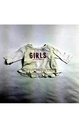 T shirt ML blanc imprimé "Girls are the future"