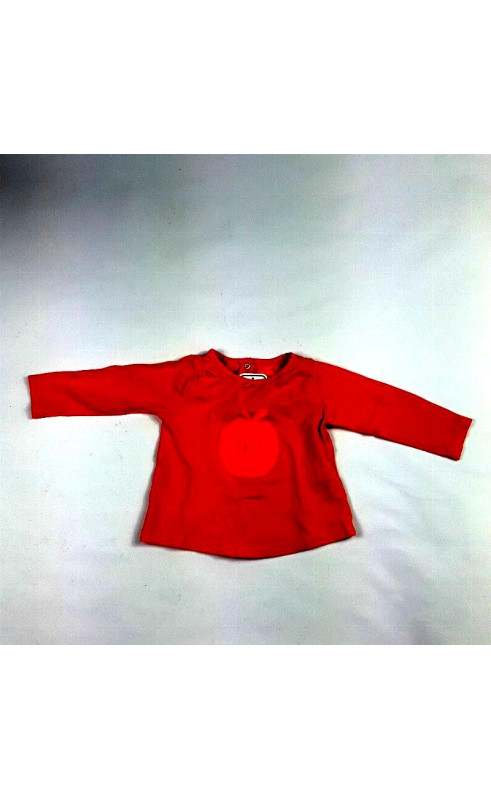 T shirt orange clair imprimé fruit rose fluo "petit fruit d'amour"