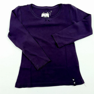 T shirt ML violet intérieur papillons argentés