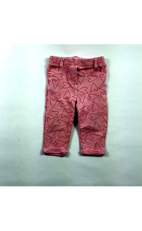 Pantalon rose motif coeur