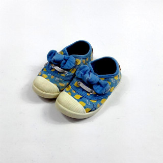 Chaussures en toile bleu motifs citrons