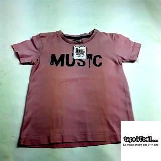 T shirt rose et bleu MC