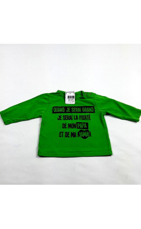 T shirt ML vert "Fierté...