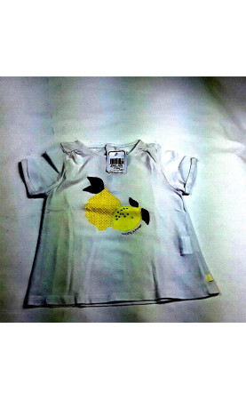 T shirt MC Blanc citrons