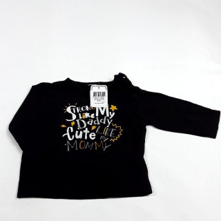 T-Shirt ML noir "strong like my daddy..."