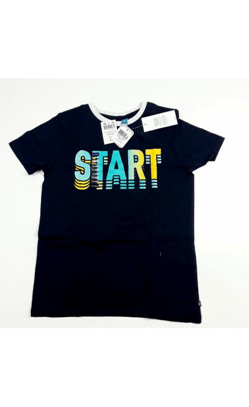 T shirt MC bleu marine "Start"