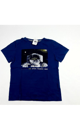T shirt MC bleu astronaute