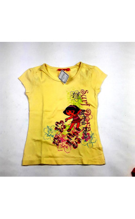 T shirt MC jaune Dora...
