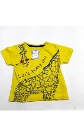 Tshirt MC jaune motif girafe